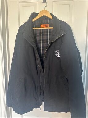 CornerStone Men’s Black Military Field Jacket with Plaid Lining